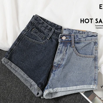 Модные рваные джинсовые шорты retr Jeans джинсовые короткие женские с высокой талией на молнии женские короткие 0