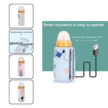 Моющаяся задняя крышка с интерфейсом USB, интеллектуальный многоразовый подогреватель бутылочек для кормления, подогреватель бутылочек для кормления для ребенка 0