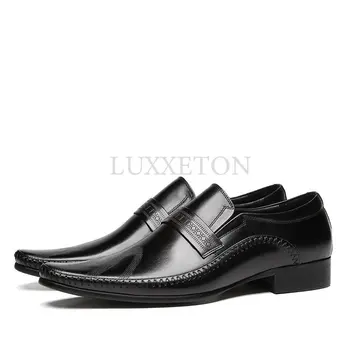 Мужская Оксфордская обувь Высококачественные Мужские Лоферы из натуральной кожи Итальянские официальные свадебные туфли ручной работы без шнуровки 0