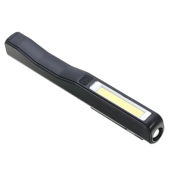 2X Перезаряжаемый светодиодный COB Портативный фонарь для проверки работы в кемпинге, ручной фонарик, Магнитный Черный 1